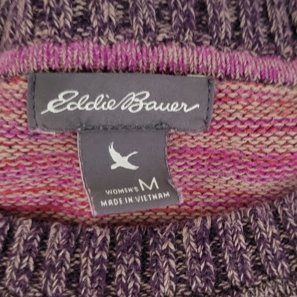 Eddie Bauer Colorful Striped Knitted Rounded Neckline Long Sleeve Sweater - Picture 3 of 7